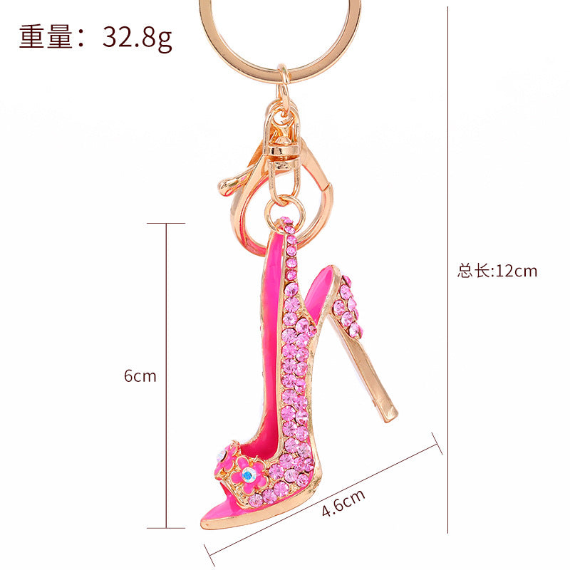 Wholesale Zinc Alloy High Heels Rhinestone Keychain
